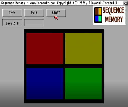 Sequence Memory Amiga Game