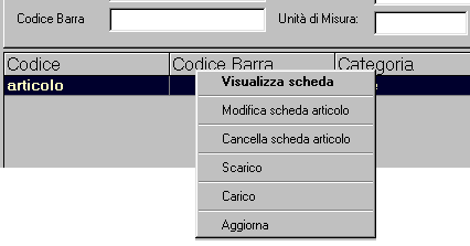 Menu Modifica