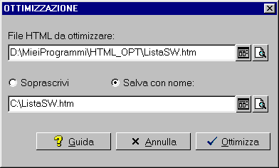 Ottimizzazione di un file...